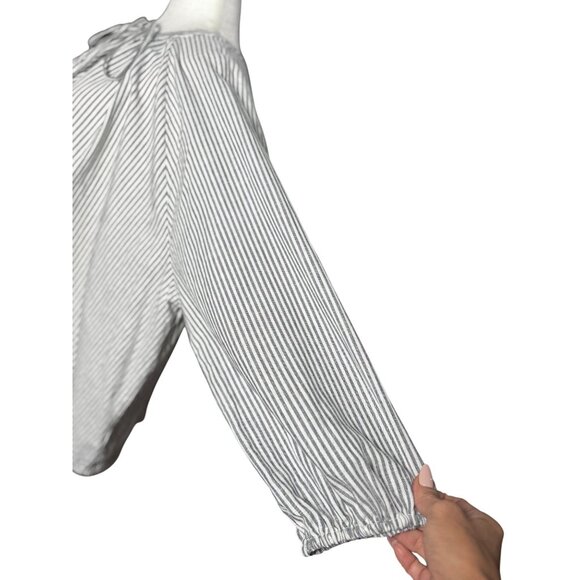 NEW A New Day Top Women’s XL Blue White Striped 3/4 Sleeves Blouse Flowy Casual - Picture 5 of 9